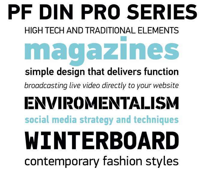 DIN Text font sample