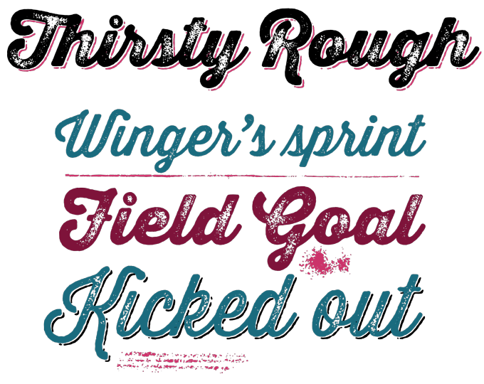 Thirsty Rough font sample