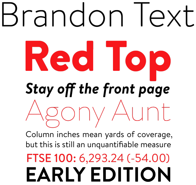 Brandon Text font sample