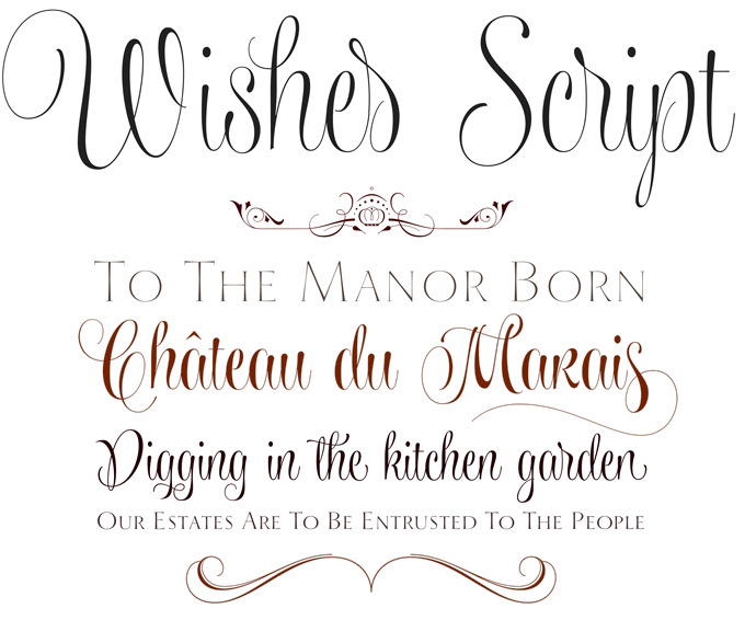 Wishes Script font sample