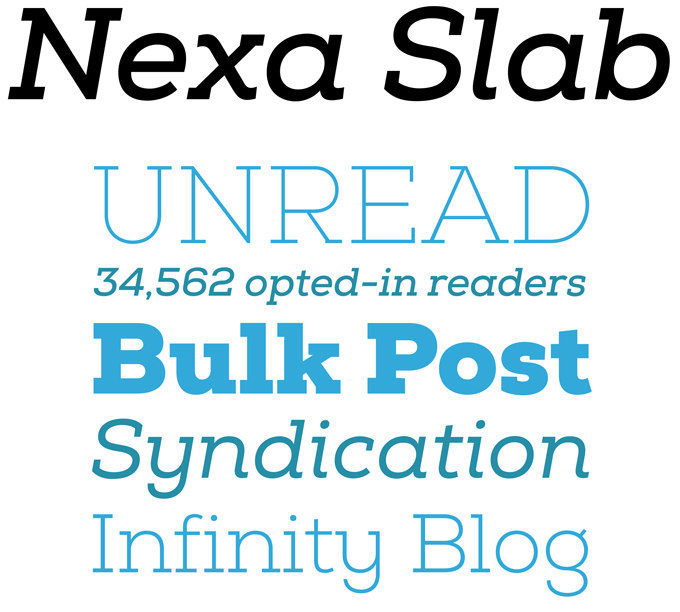 Nexa Slab font sample