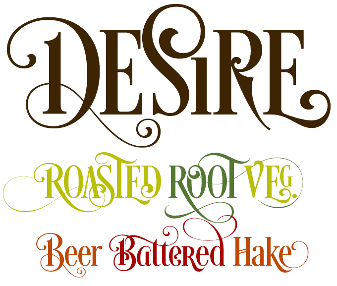 Desire font sample