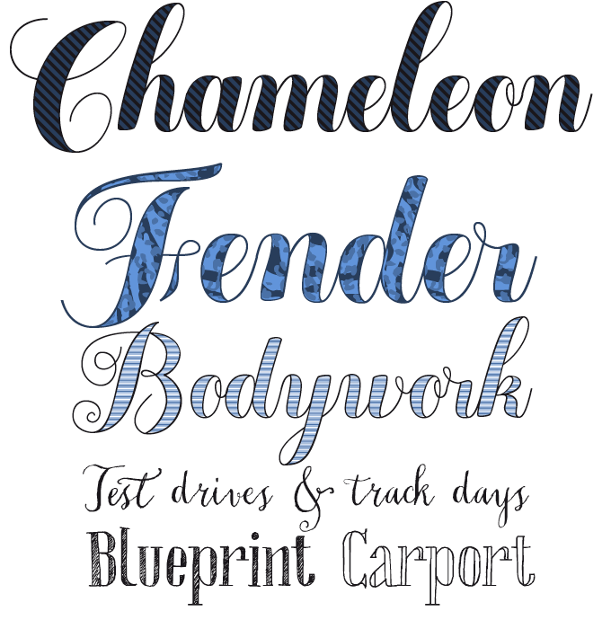 Chameleon font sample