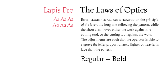 Lapis Pro font sample