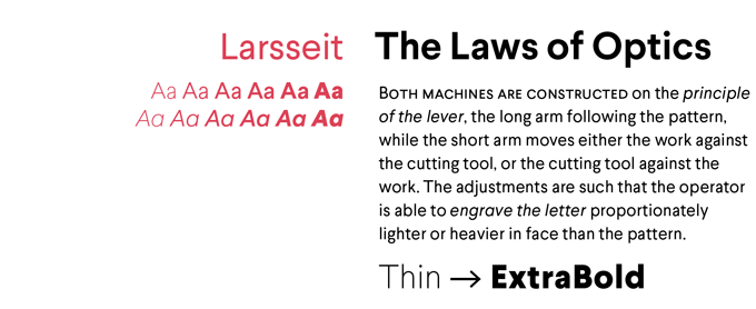 Larsseit text font sample