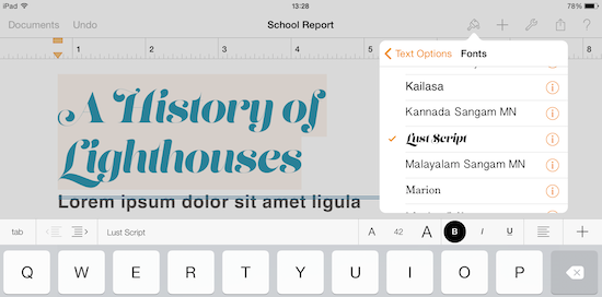 Using custom fonts on iOS devices
