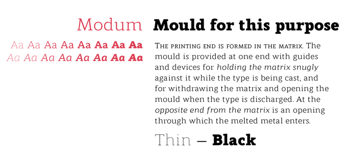 Modum font sample