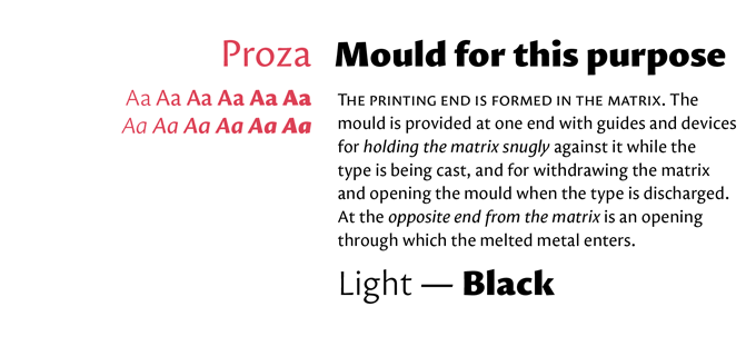 Proza font sample