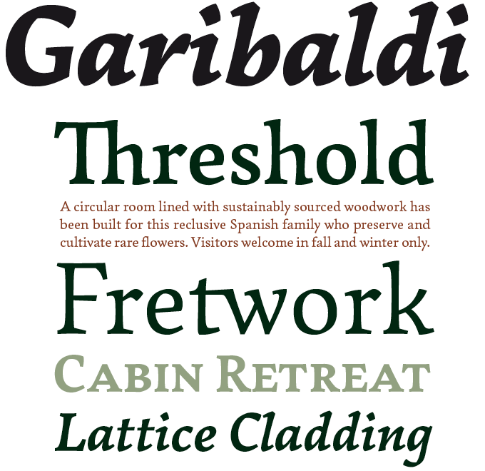 Garibaldi Font Sample