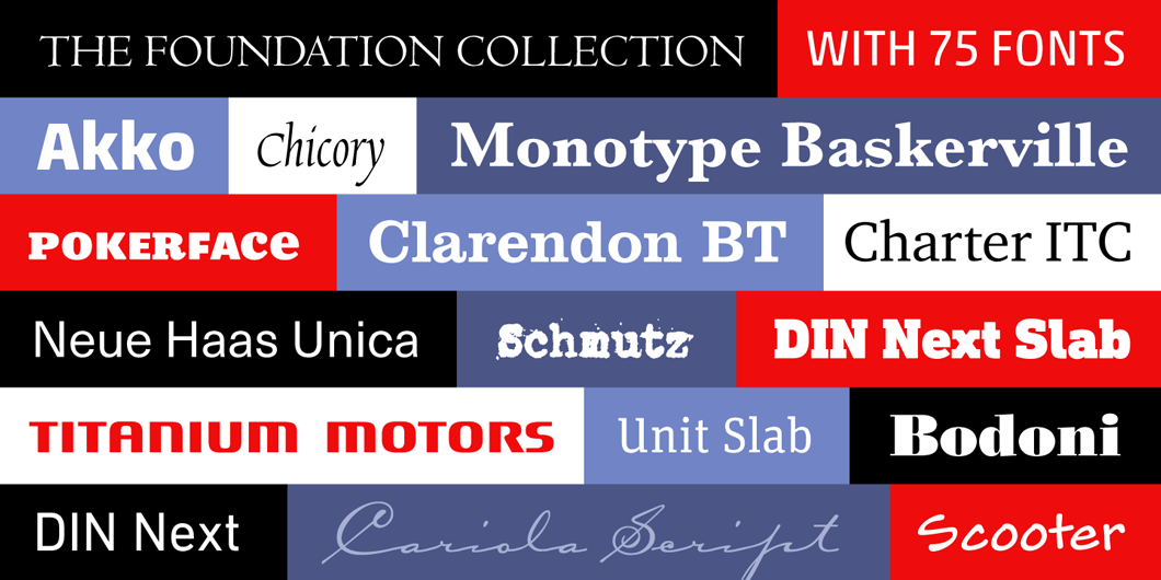 The Foundation Collection is a package of high quality text and display families