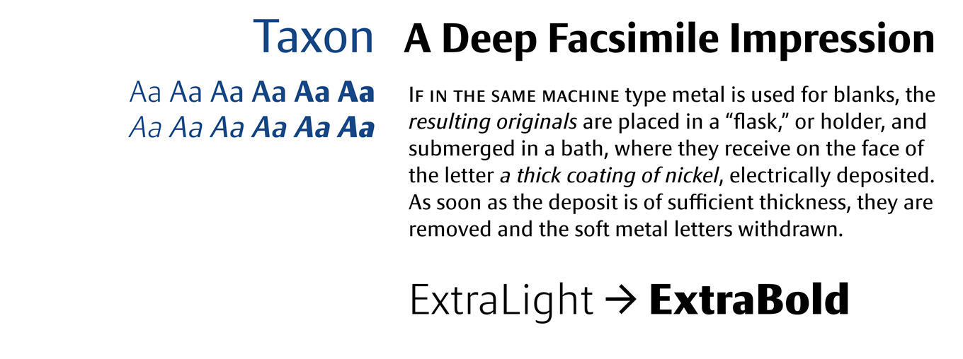 Taxon Font Sample