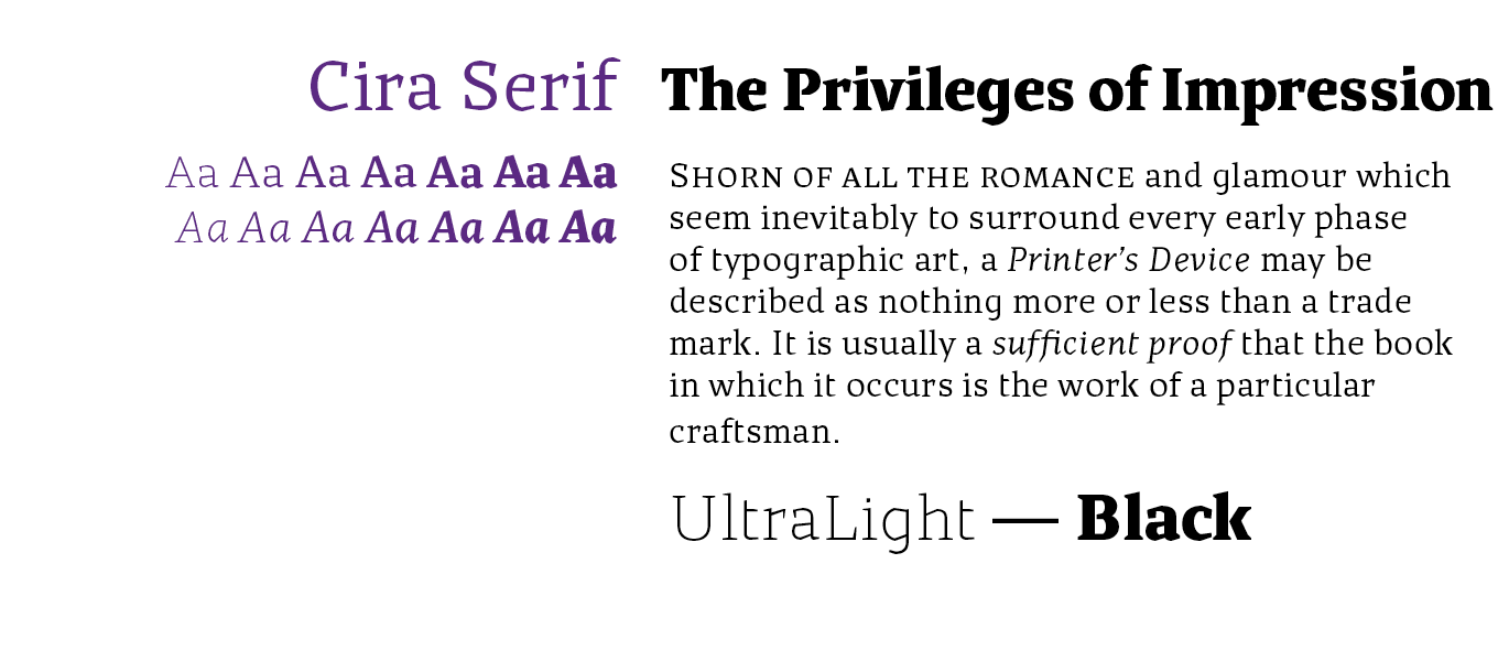 Cira Serif Font Sample