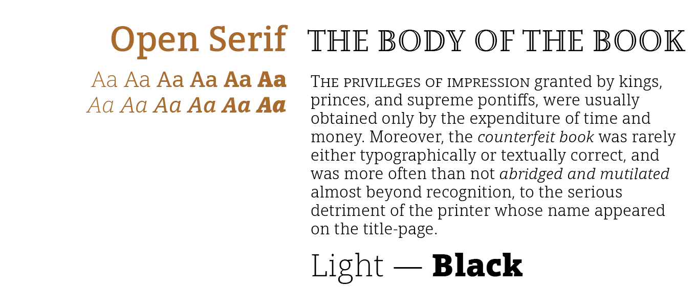 Open Serif Font Sample