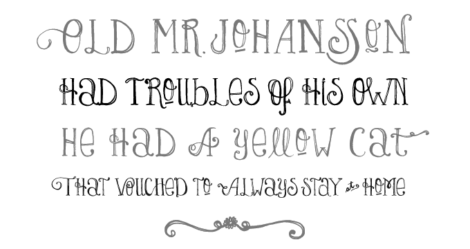 Lady Rene font sample